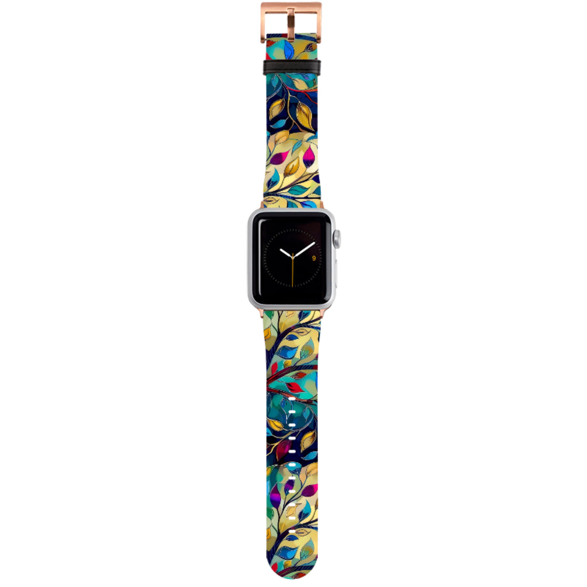 Teal Leaves Apple Watch Strap