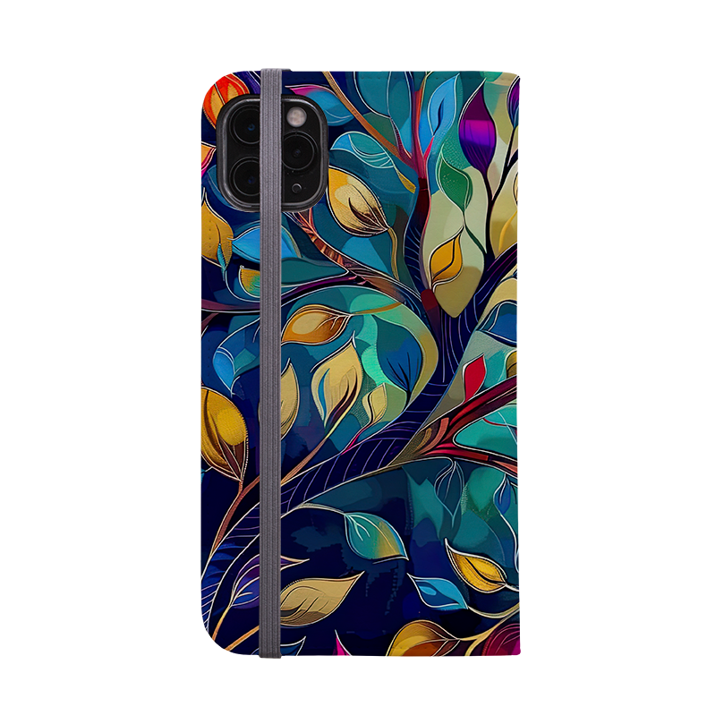 Teal Leaves Wallet Case