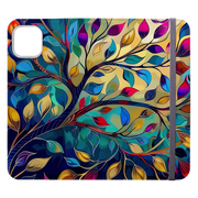 Teal Leaves Wallet Case