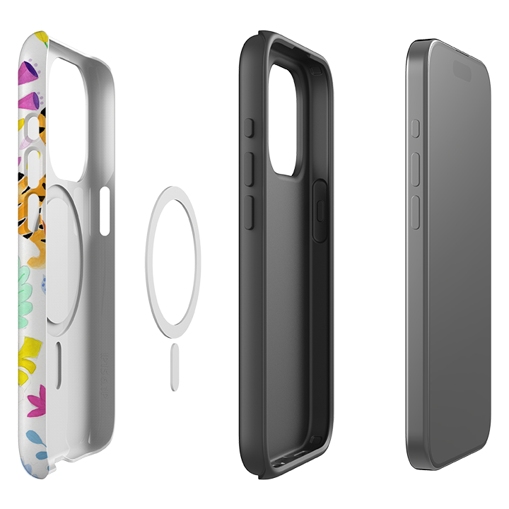 iPhone MagSafe Tough Case - Tigers and Flowers By Bex Parkin