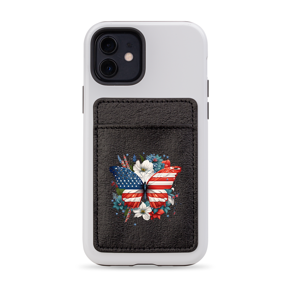 USA Floral II MagSafe Wallet- Black
