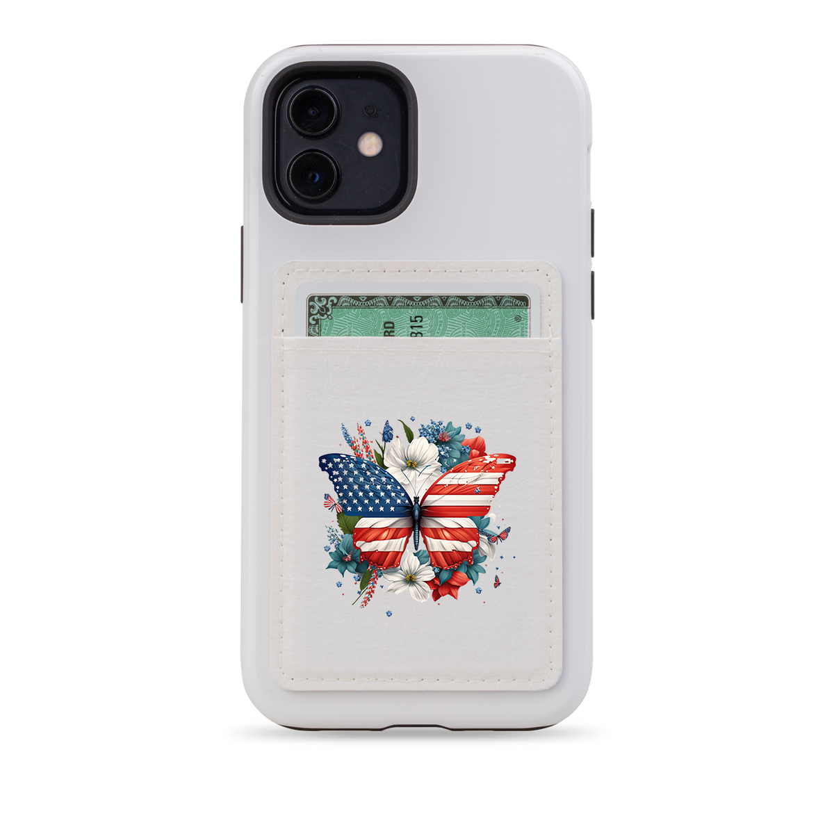 USA Floral II MagSafe-Brieftasche – Weiß