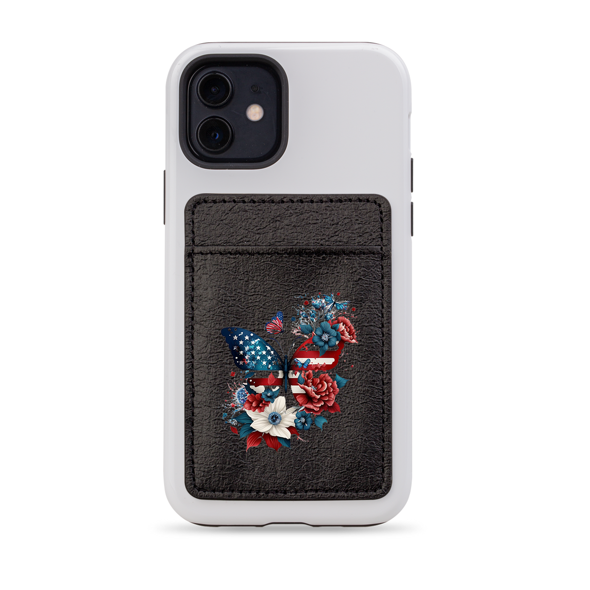 USA Floral III MagSafe Wallet – Schwarz