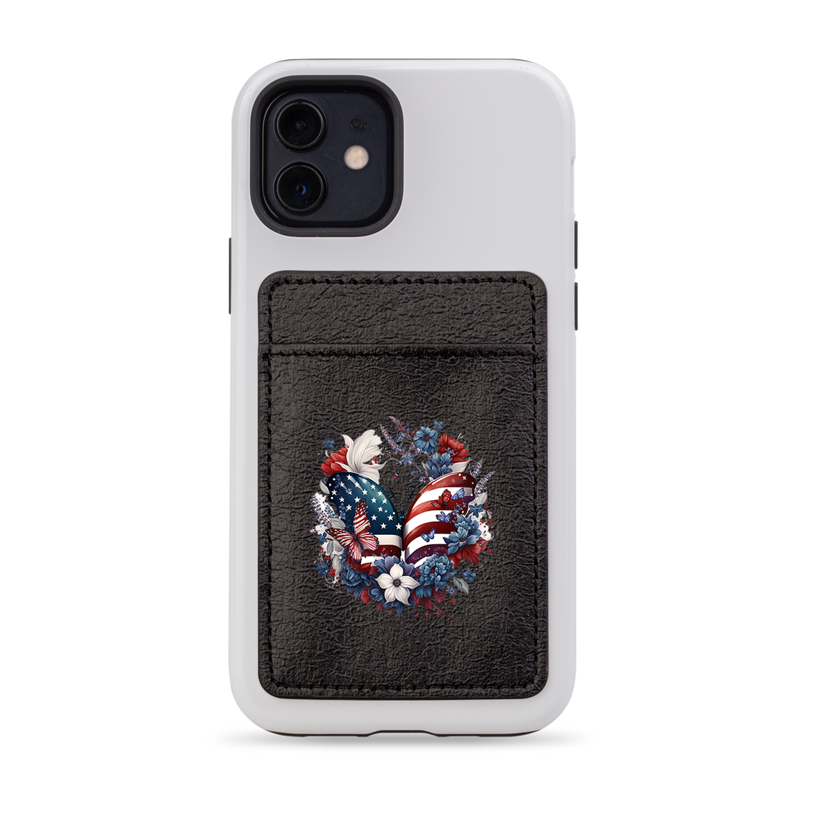 USA Floral IV MagSafe Wallet- Black