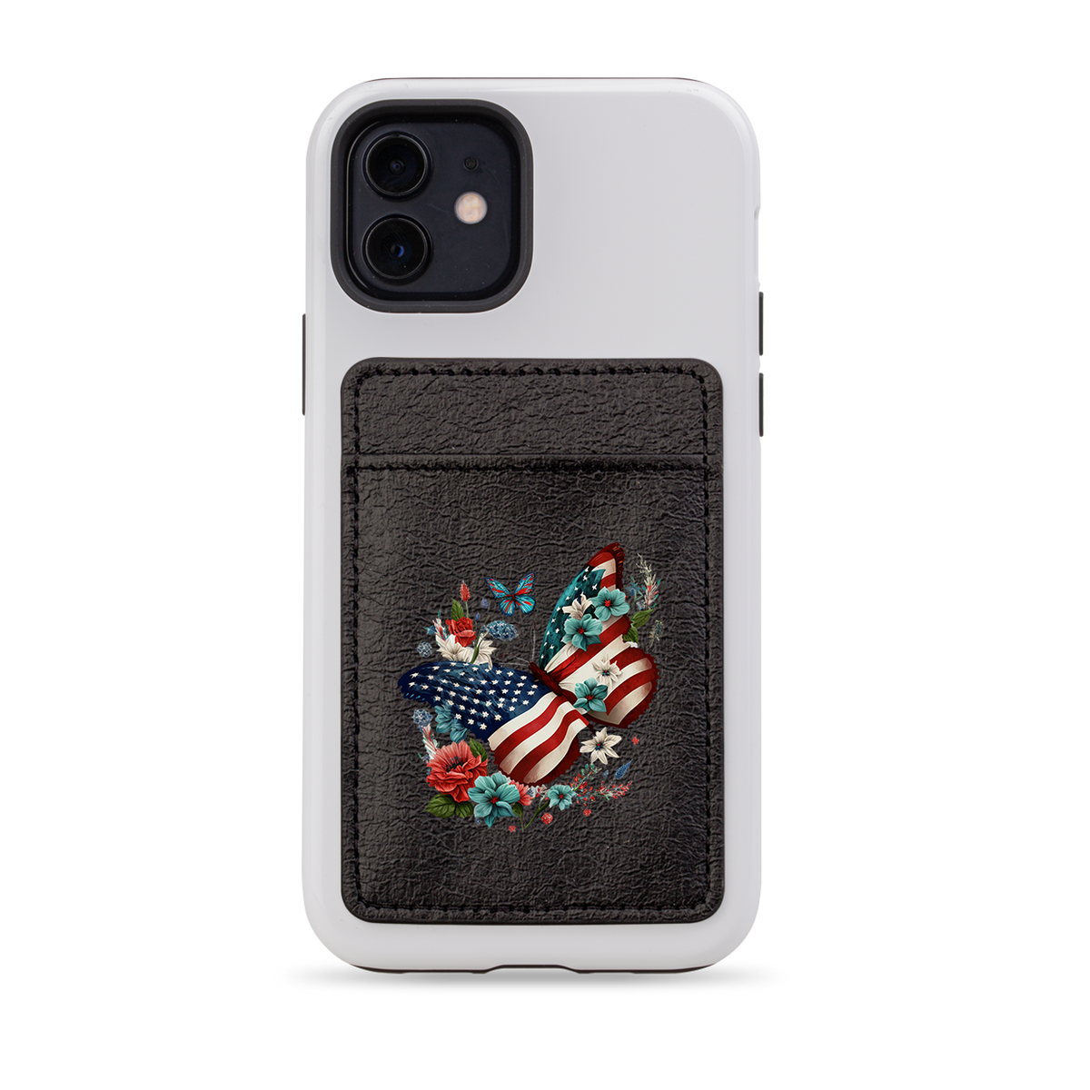 USA Floral MagSafe Wallet- Black