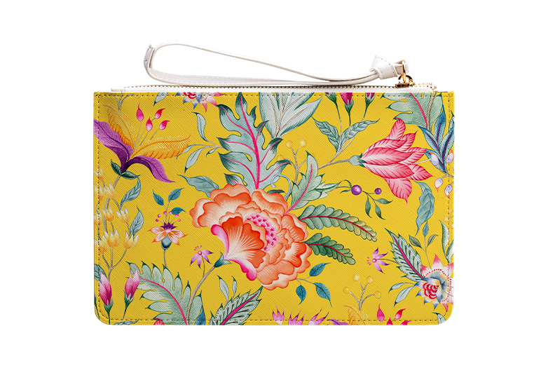 Vale Floral Yellow Clutch Bag