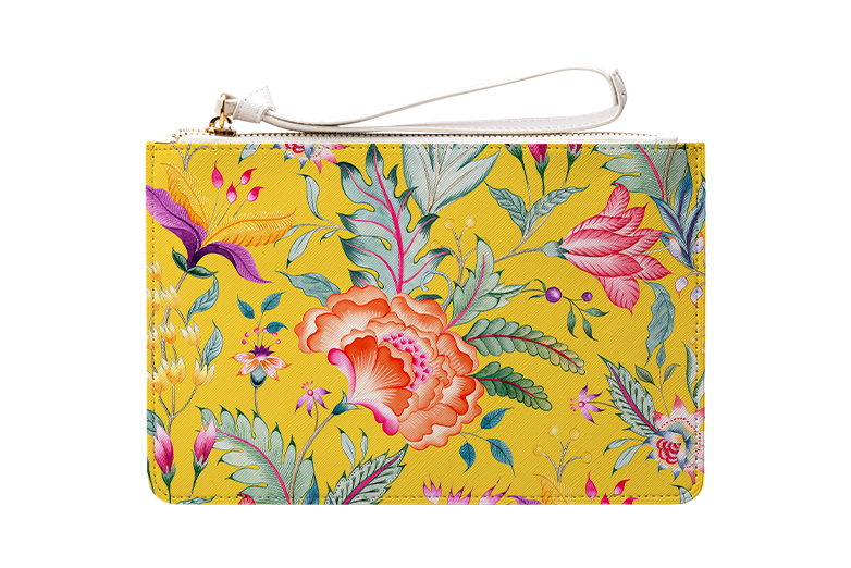 Vale Floral Yellow Clutch Bag
