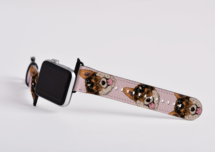 Welsh Corgi New Pink Apple Watch Strap