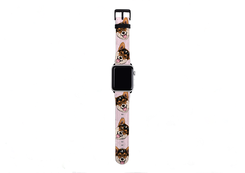 Welsh Corgi New Pink Apple Watch Strap