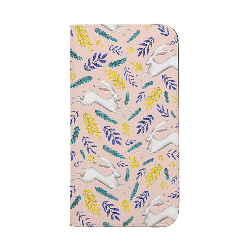 White Hare Pattern By Catherine Rowe Wallet case