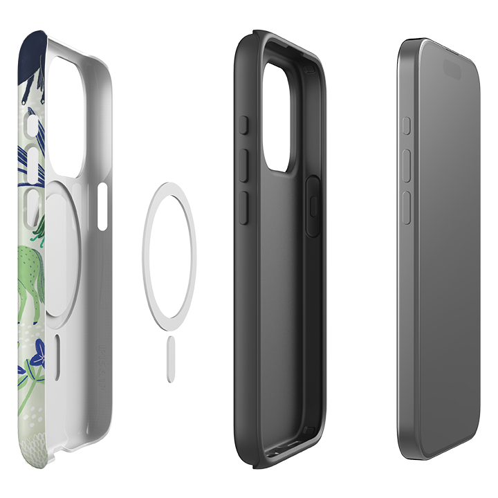 iPhone MagSafe Tough Case -  Wild Ponies Green By Lee Foster Wilson