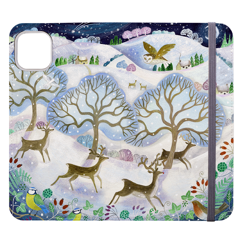 Winter Deer Wallet Case By Bex Parkin