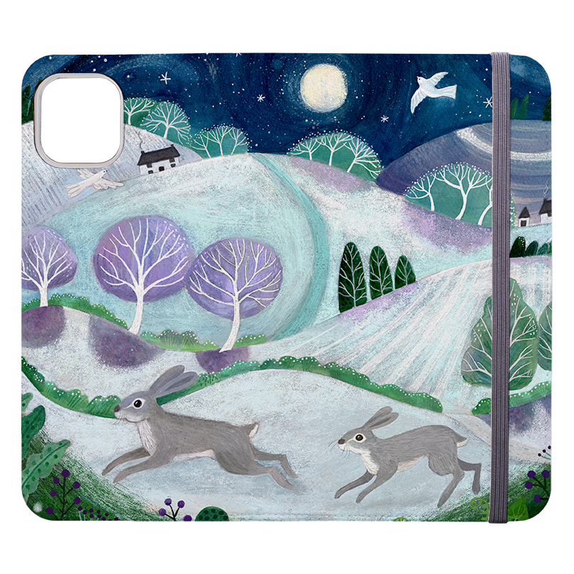Winter Hares Wallet Case By Bex Parkin