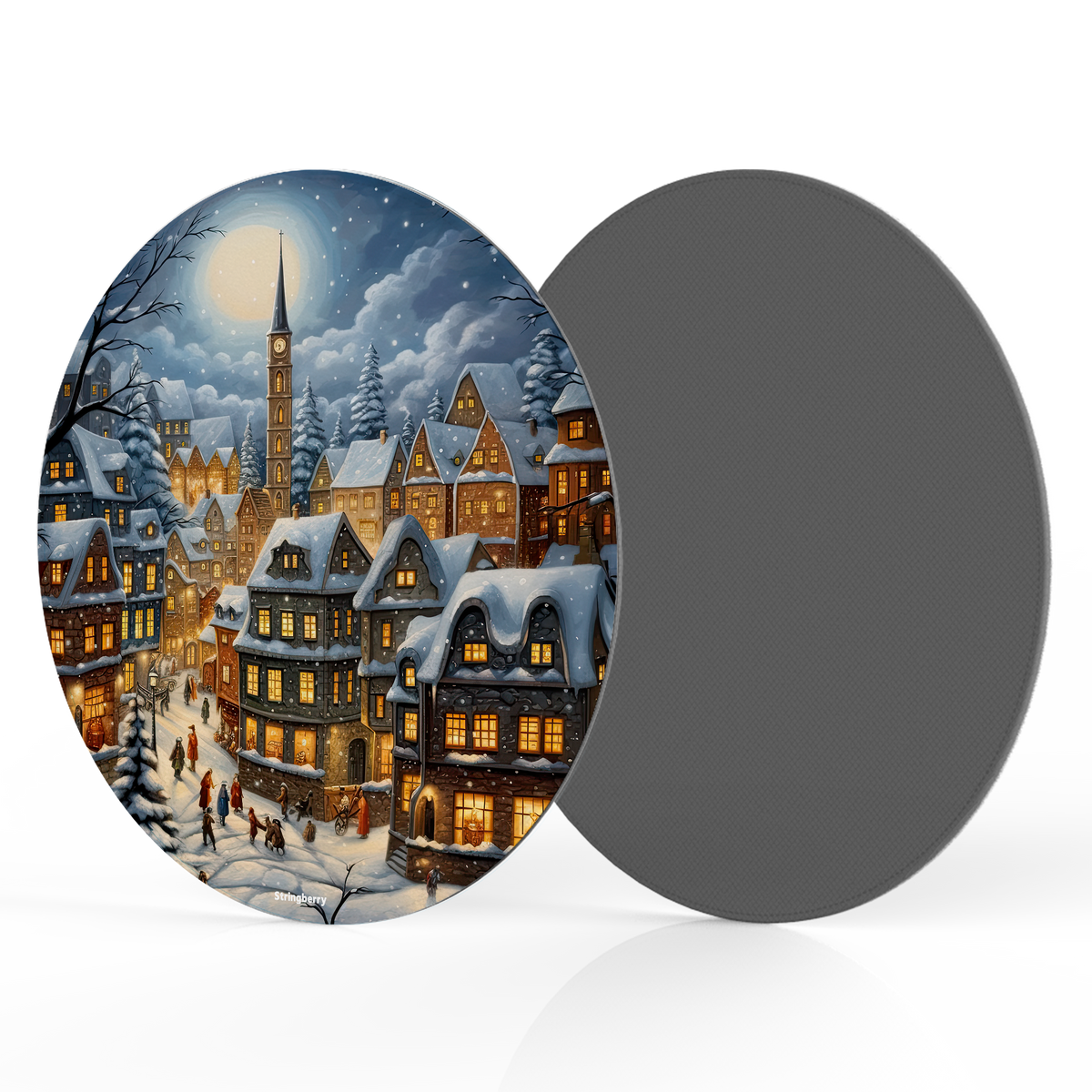 Winter In Salisbury Vegan Leather Mouse Mat