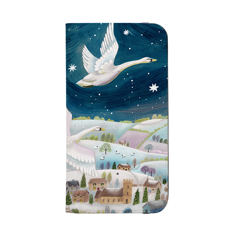 Winter Swans Wallet Case By Bex Parkin