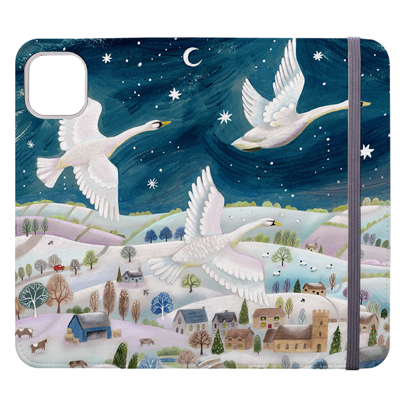 Winter Swans Wallet Case By Bex Parkin