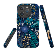 iPhone MagSafe Tough Case - Winter Flowers Teal By Emma Frances Grant