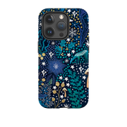iPhone Tough Case - Winter Flowers Teal By Emma Frances Grant