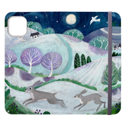Winter Hares Wallet Case By Bex Parkin