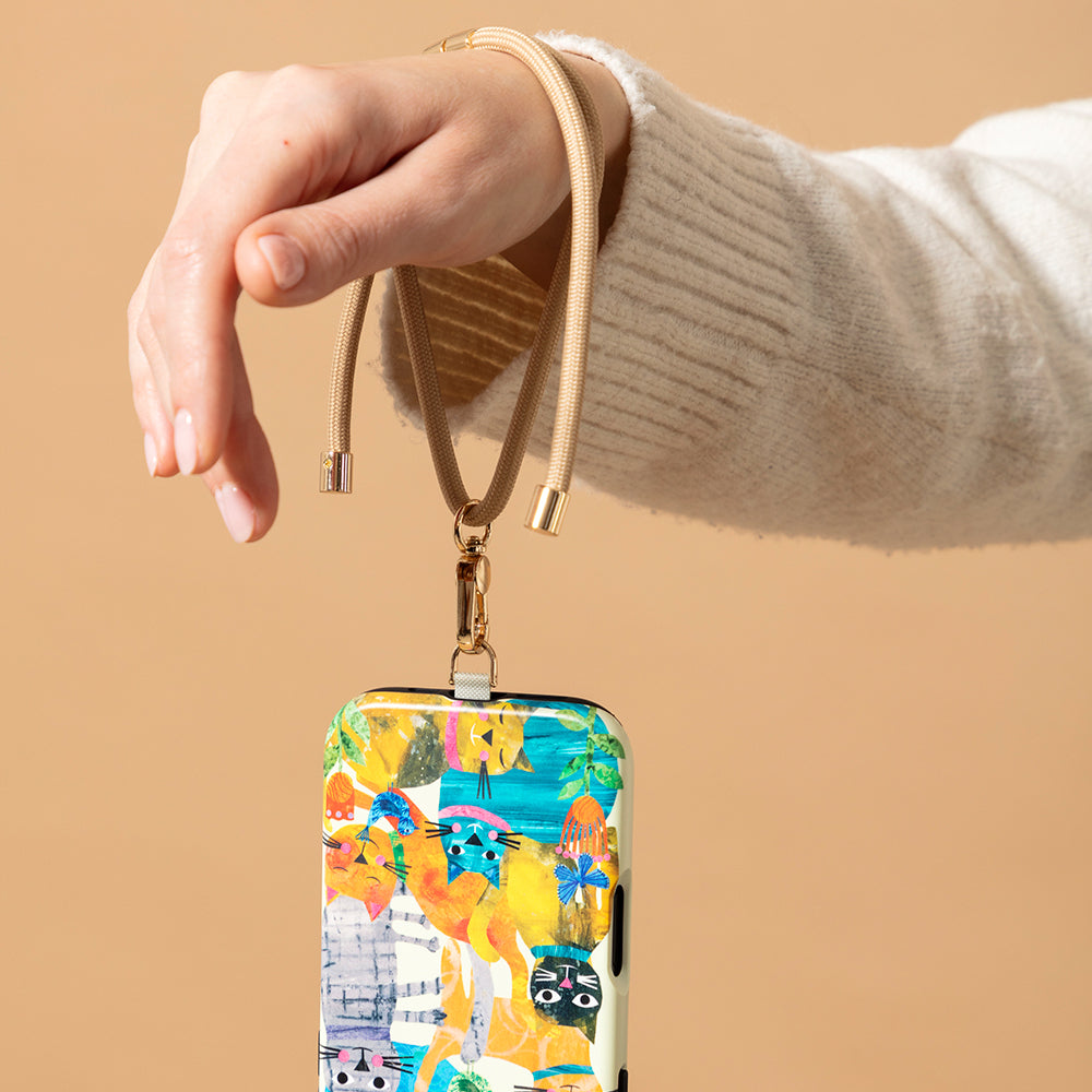 Wrist Adjustable Phone Strap- Beige (Not compatible with our wallet cases)