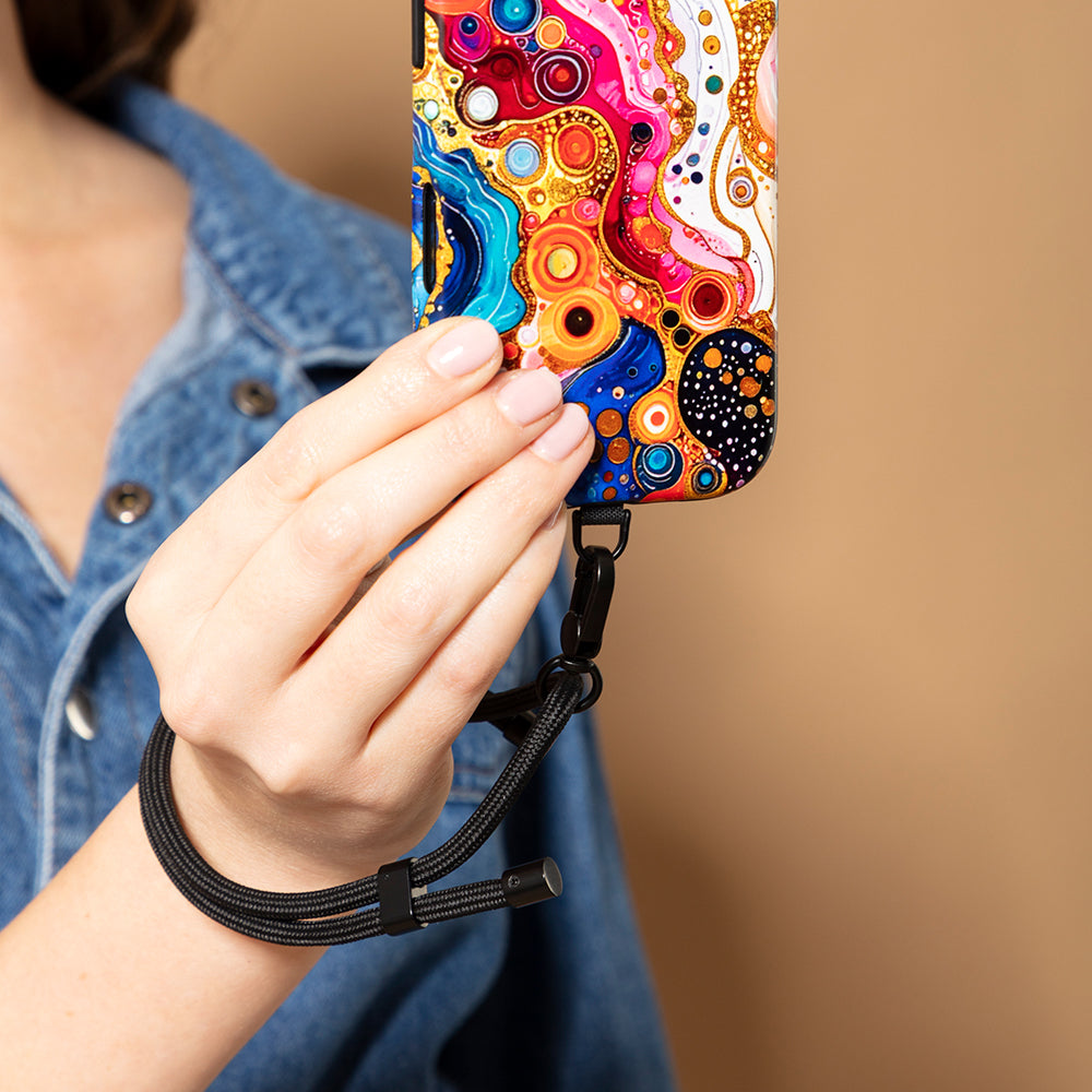 Wrist Adjustable Phone Strap- Black (Not compatible with our wallet cases)
