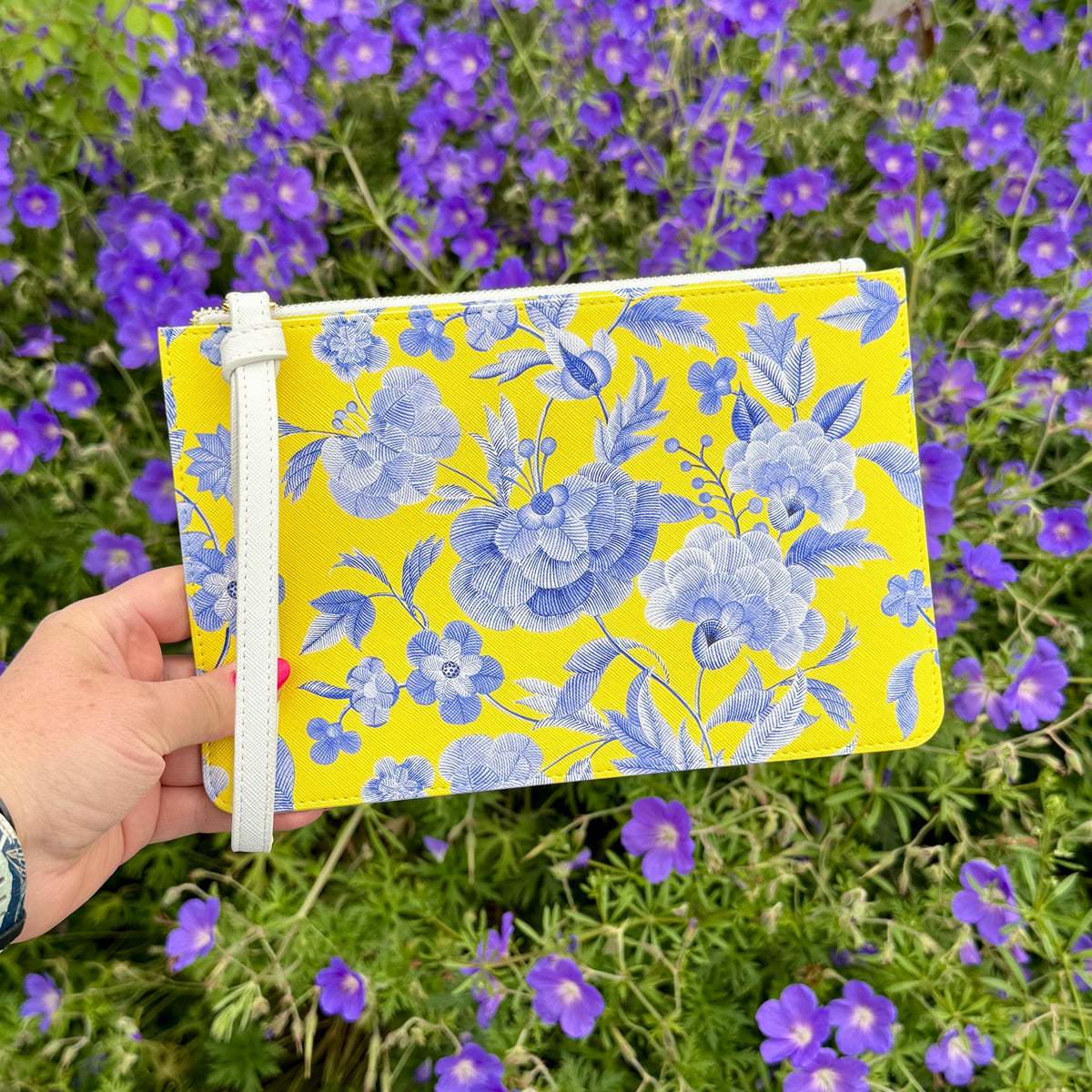 Yellow Tapestry Clutch Bag