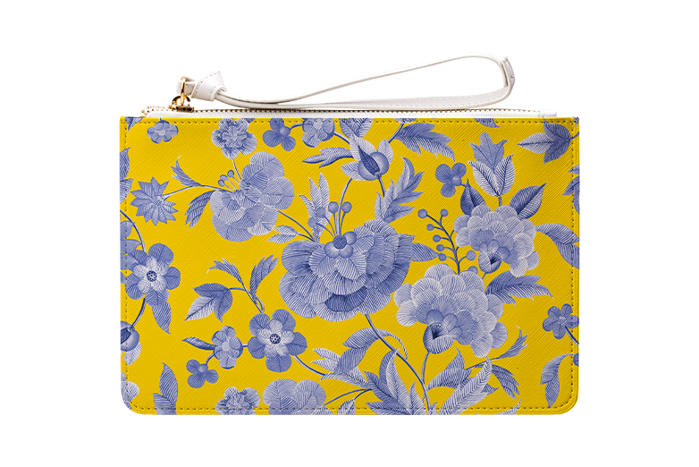 Yellow Tapestry Clutch Bag