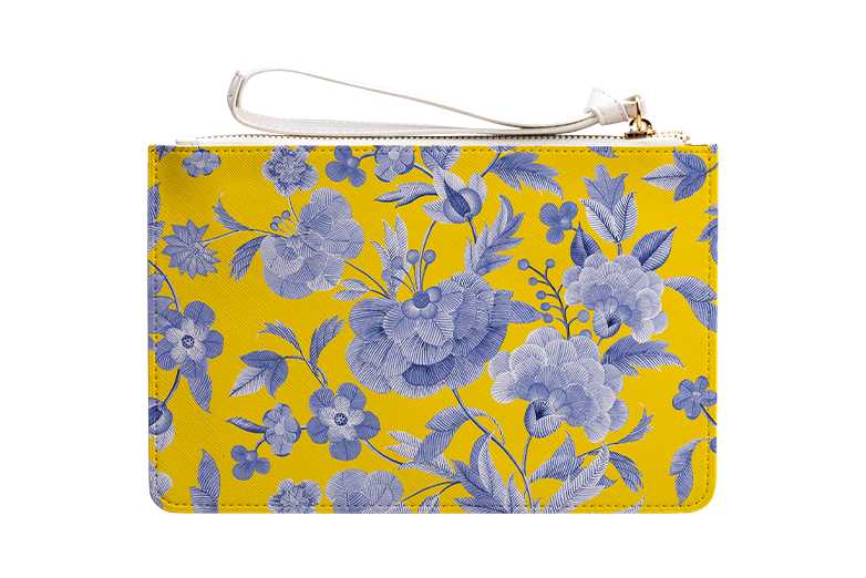 Yellow Tapestry Clutch Bag