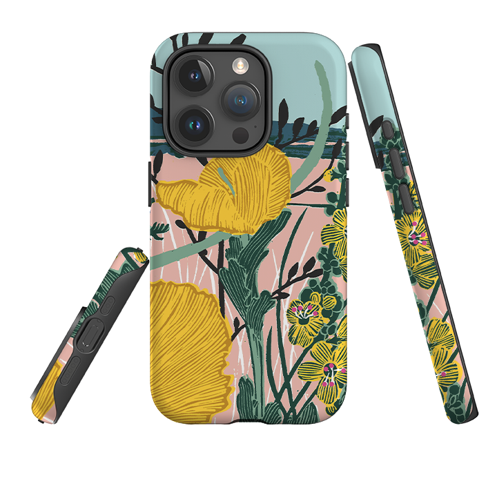iPhone Tough Case - Yellow Poppies By Kate Heiss