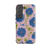 Samsung Tough Case - Blue Flowers Pink By Catherine Rowe