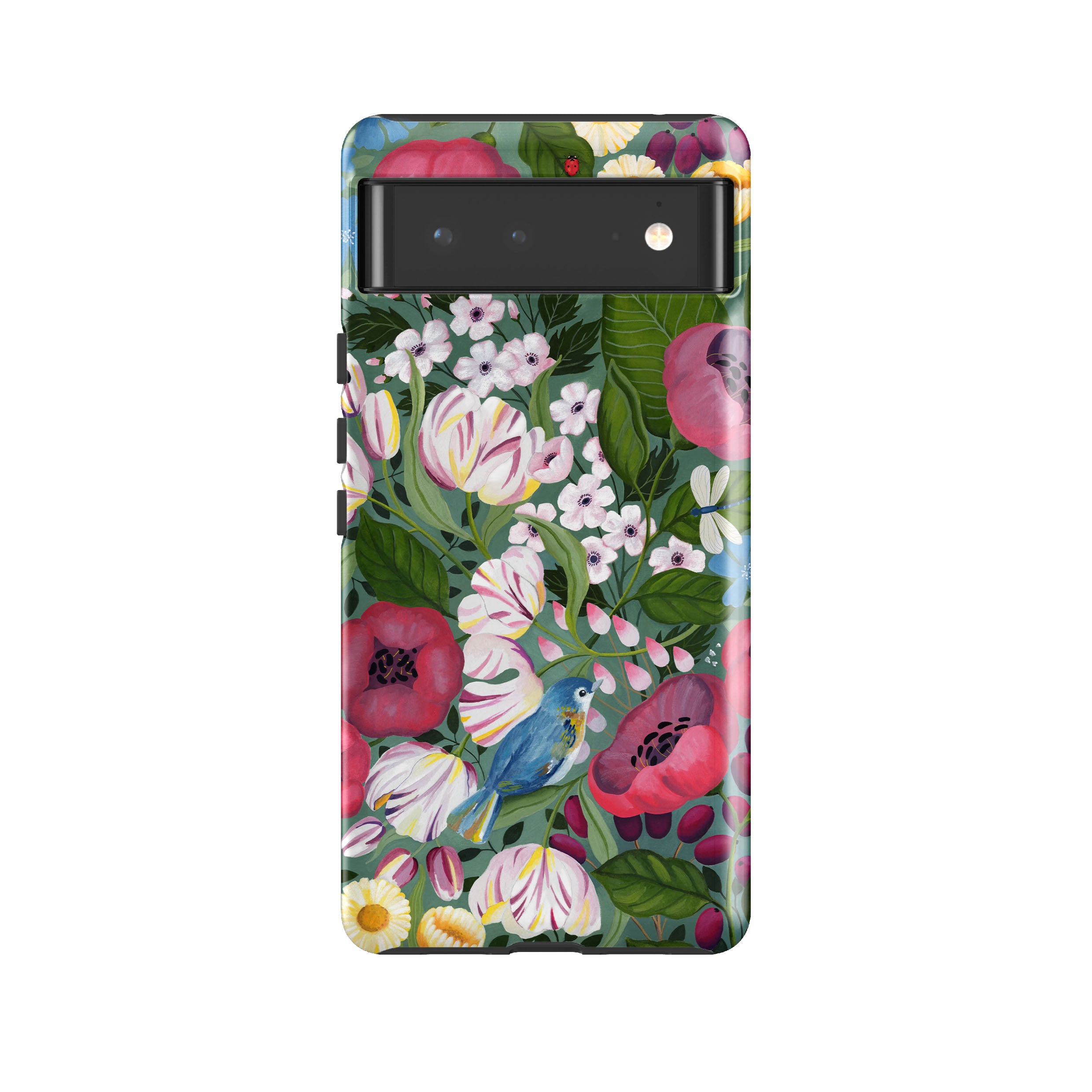 Google Tough Case -  Bluebird Flowers By Bex Parkin