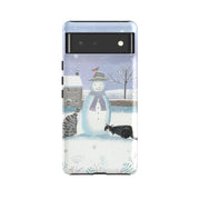 Google Tough Case -  Snowman And Cats By Mary Stubberfield