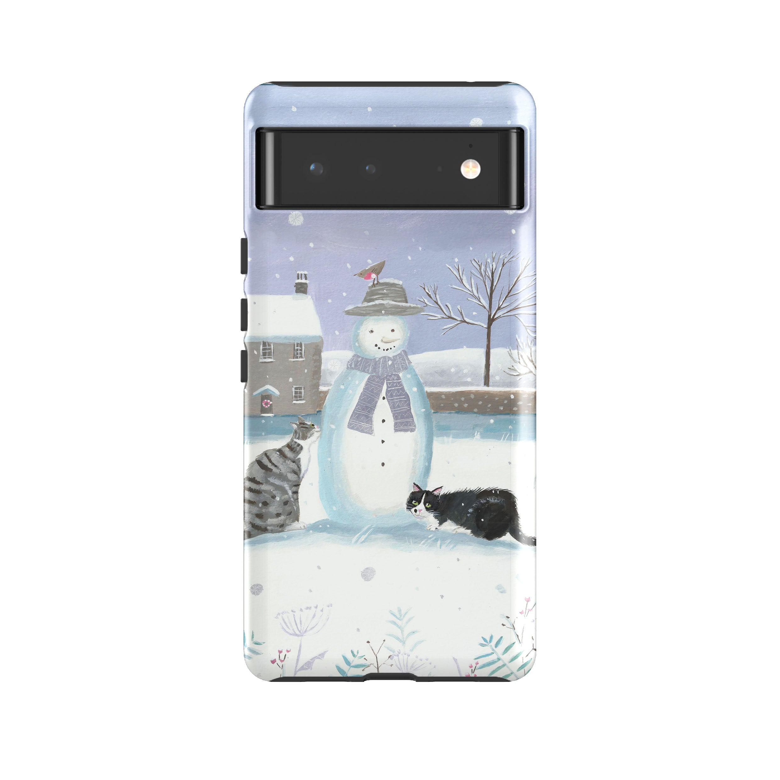 Google Tough Case -  Snowman And Cats By Mary Stubberfield