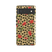 Google Tough Case -  Google Pixel Case Leopard Print Rose Pattern By Catherine Rowe