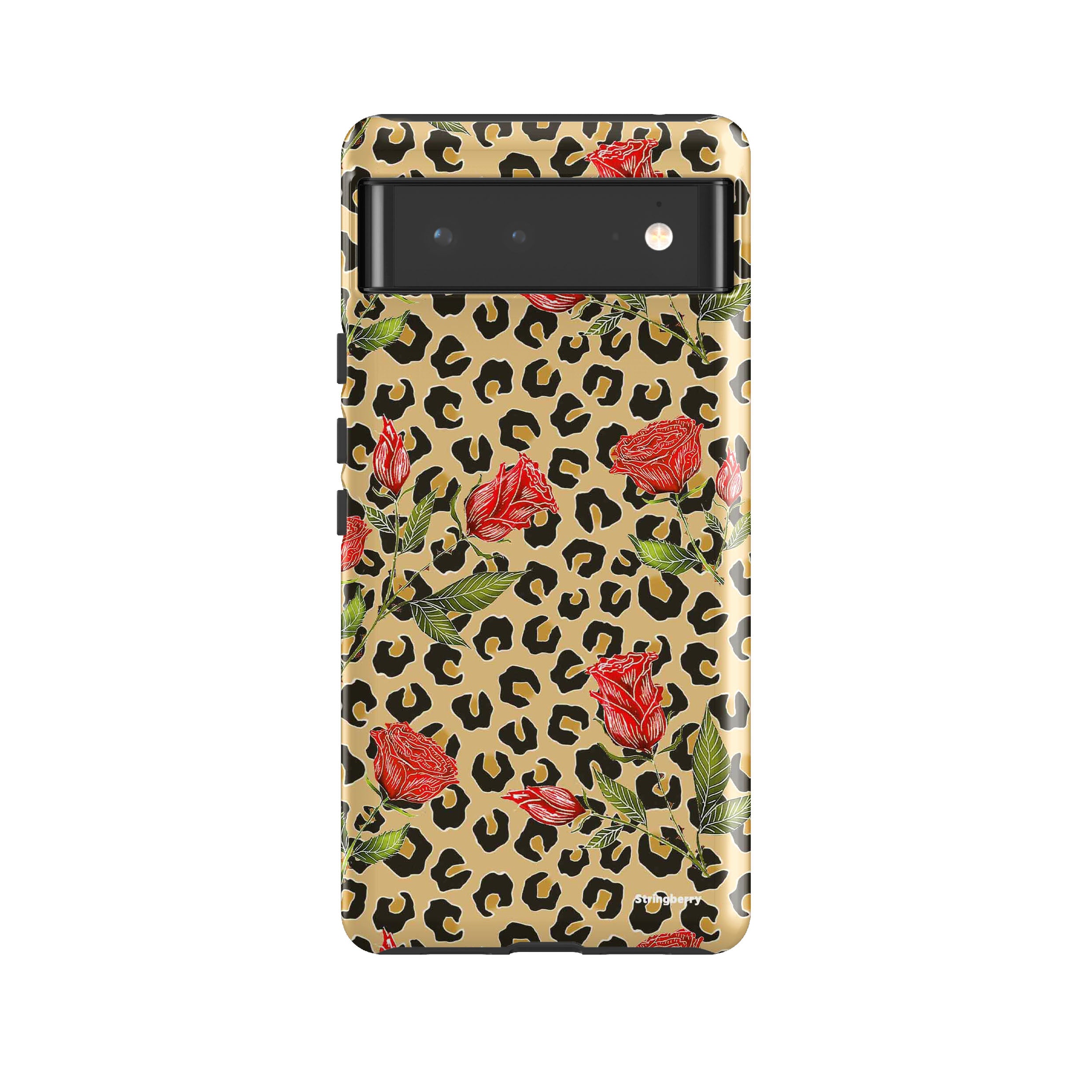 Google Tough Case -  Google Pixel Case Leopard Print Rose Pattern By Catherine Rowe