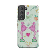 Samsung Tough Case - Pink Poodle Parlour Mint By Catherine Rowe