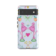 Google Tough Case -  Google Pixel Case Pink Poodle Parlour Powder By Catherine Rowe