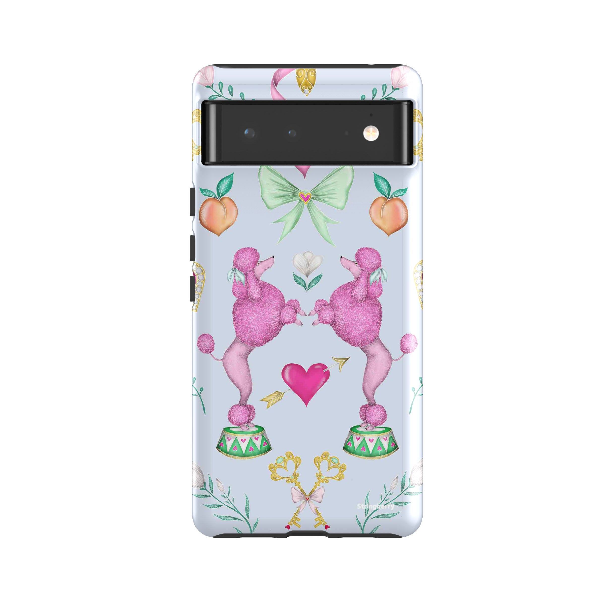 Google Tough Case -  Google Pixel Case Pink Poodle Parlour Powder By Catherine Rowe