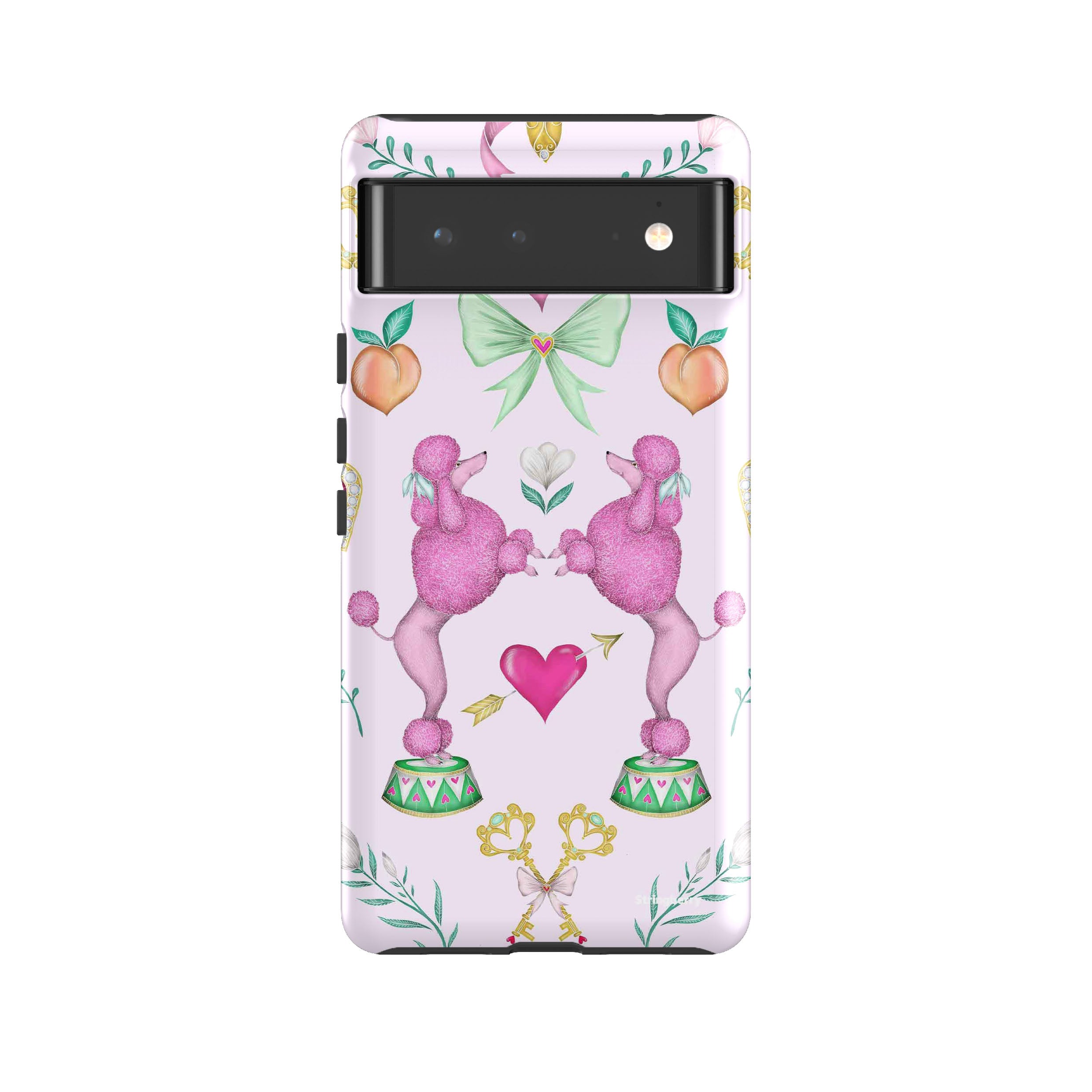 Google Tough Case -  Google Pixel Case Pink Poodle Parlour Sugar By Catherine Rowe
