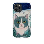 iPhone Tough Case - Xmas Cat By Mary Stubberfield