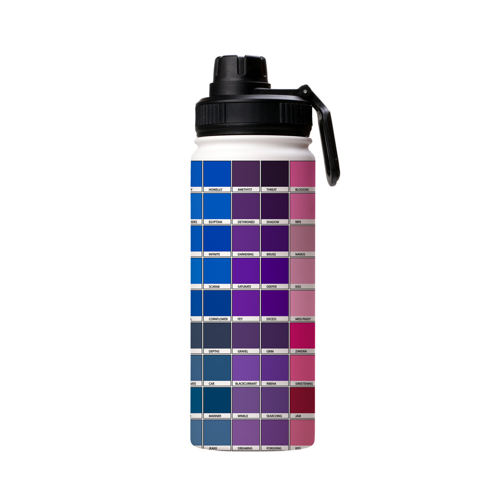 Water Bottles-Chromology Insulated Stainless Steel water Bottle By Kitty Joseph-18 oz Stainless Steel Water Bottle-Steel Water Bottle Stainless steel bottle holds 18 Oz (350ml) and comes with a leak proof cap Lightweight, durable and easy to carry Reusable, so it's safe for the planet 360 degree full-wrap vibrant print BPA free and Intertek tested & certified-Stringberry