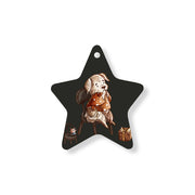 Christmas Decorations ANTICIPATION- Wooden Xmas Star And Fridge Magnet