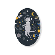 Christmas Decorations ASTRO-CAT- Wooden Xmas Oval Decoration and Fridge Magnet