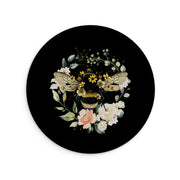 Bee I Black Vegan Leather Mouse Mat