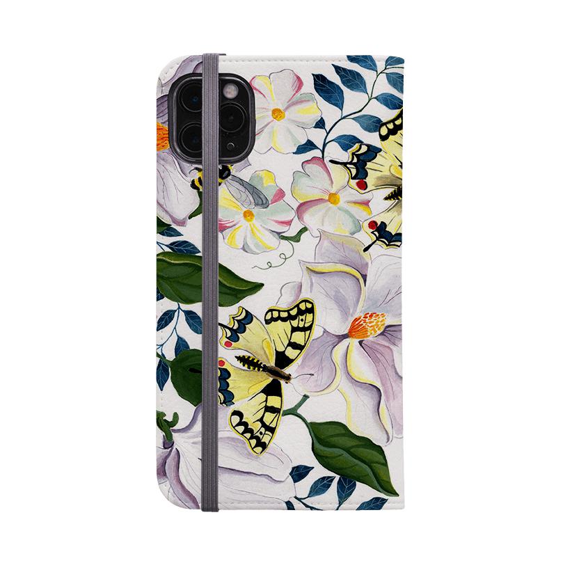 Wallet phone case-Bees And Magnolia By Bex Parkin-Vegan Leather Wallet Case Vegan leather. 3 slots for cards Fully printed exterior. Compatibility See drop down menu for options, please select the right case as we print to order.-Stringberry