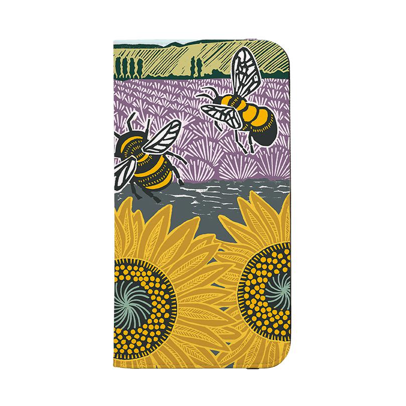 Wallet phone case-Bees And Sunflowers By Kate heiss-Vegan Leather Wallet Case Vegan leather. 3 slots for cards Fully printed exterior. Compatibility See drop down menu for options, please select the right case as we print to order.-Stringberry