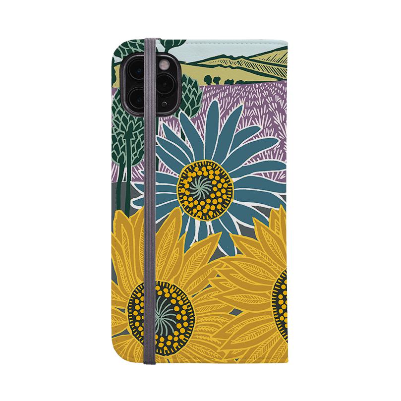 Wallet phone case-Bees And Sunflowers By Kate heiss-Vegan Leather Wallet Case Vegan leather. 3 slots for cards Fully printed exterior. Compatibility See drop down menu for options, please select the right case as we print to order.-Stringberry