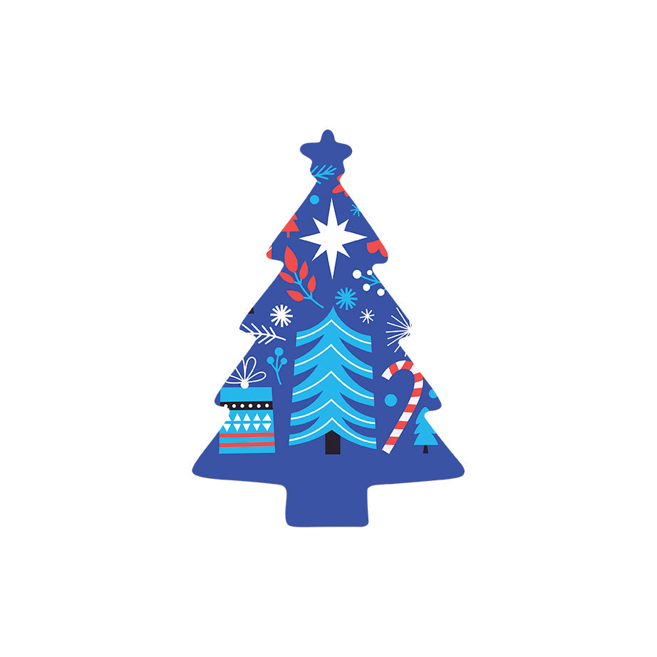 Christmas Decorations BLUE XMAS II- Wooden Xmas Tree And Fridge Magnet
