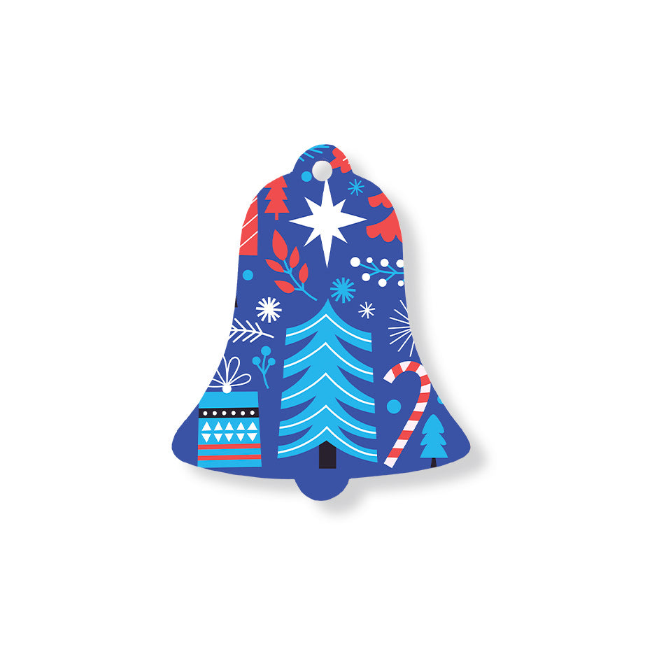 Christmas Decorations BLUE XMAS II- Wooden Xmas Bell And Fridge Magnet