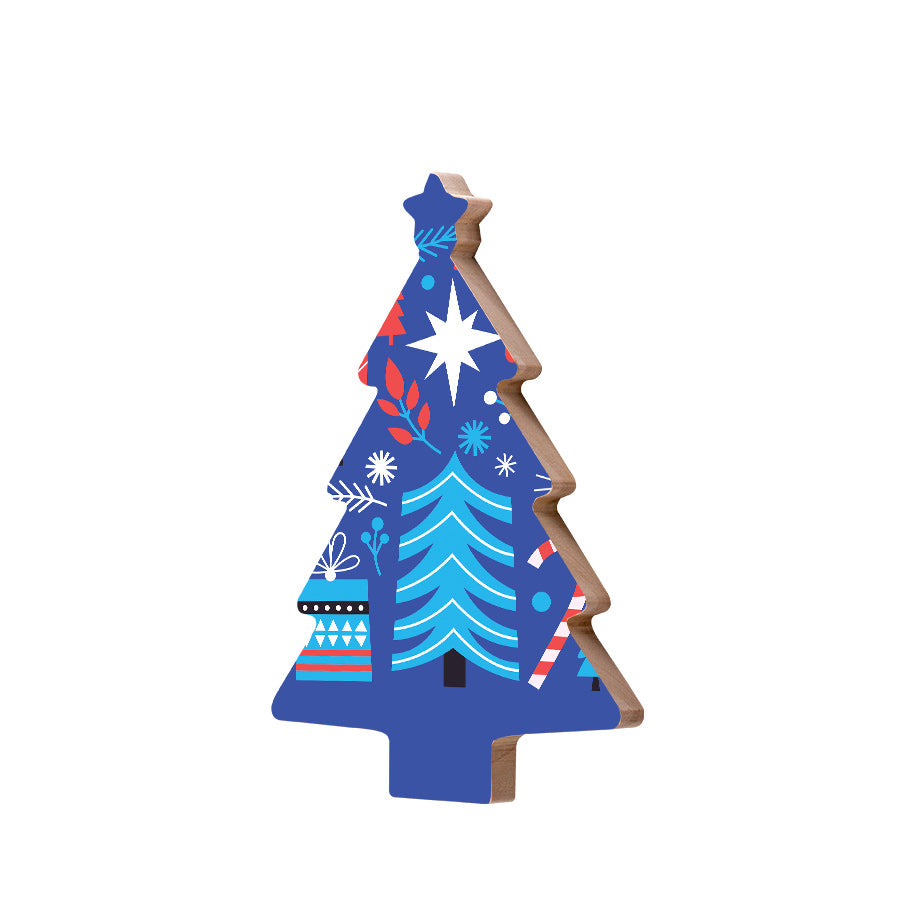 Christmas Decorations BLUE XMAS II- Wooden Xmas Tree And Fridge Magnet
